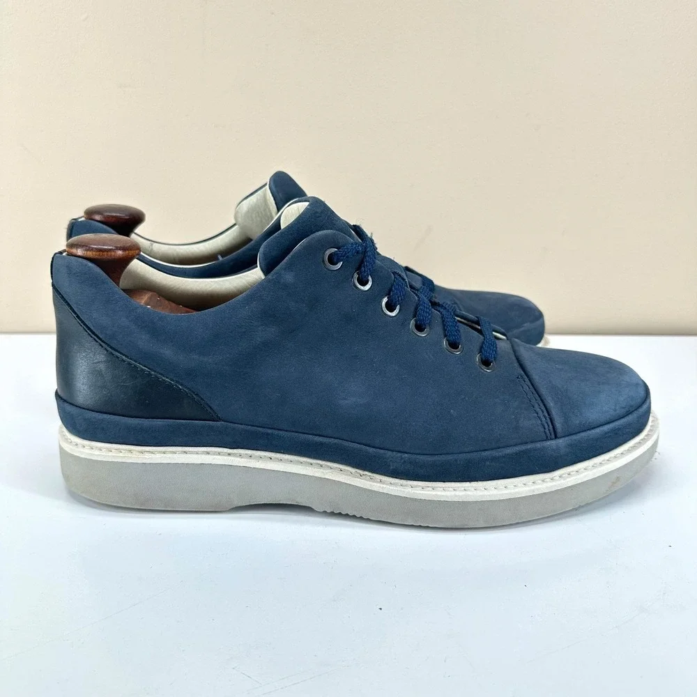 Samuel Hubbard Fast Oxford Mens 9.5 Navy Blue Nubuck Leather Walking Shoes